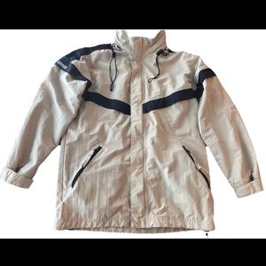 Vintage Chaps Ralph Lauren Windbreaker Jacket Men’s Small Women’s Large Tan/Blue